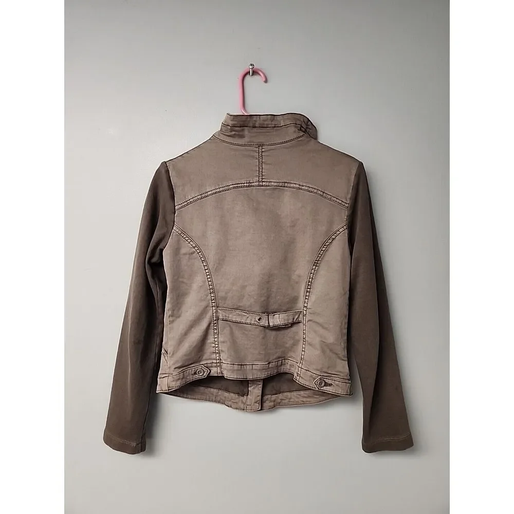 Anthropologie Womens S MARRAKECH Ronika Draped MOTO JACKET‎ Gray Small